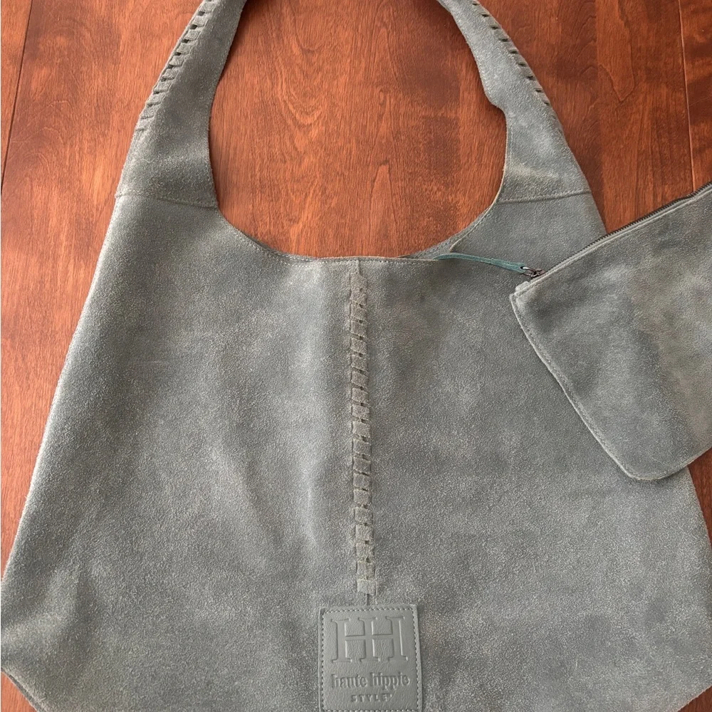 Blue haute hippie hobo w interior change bag